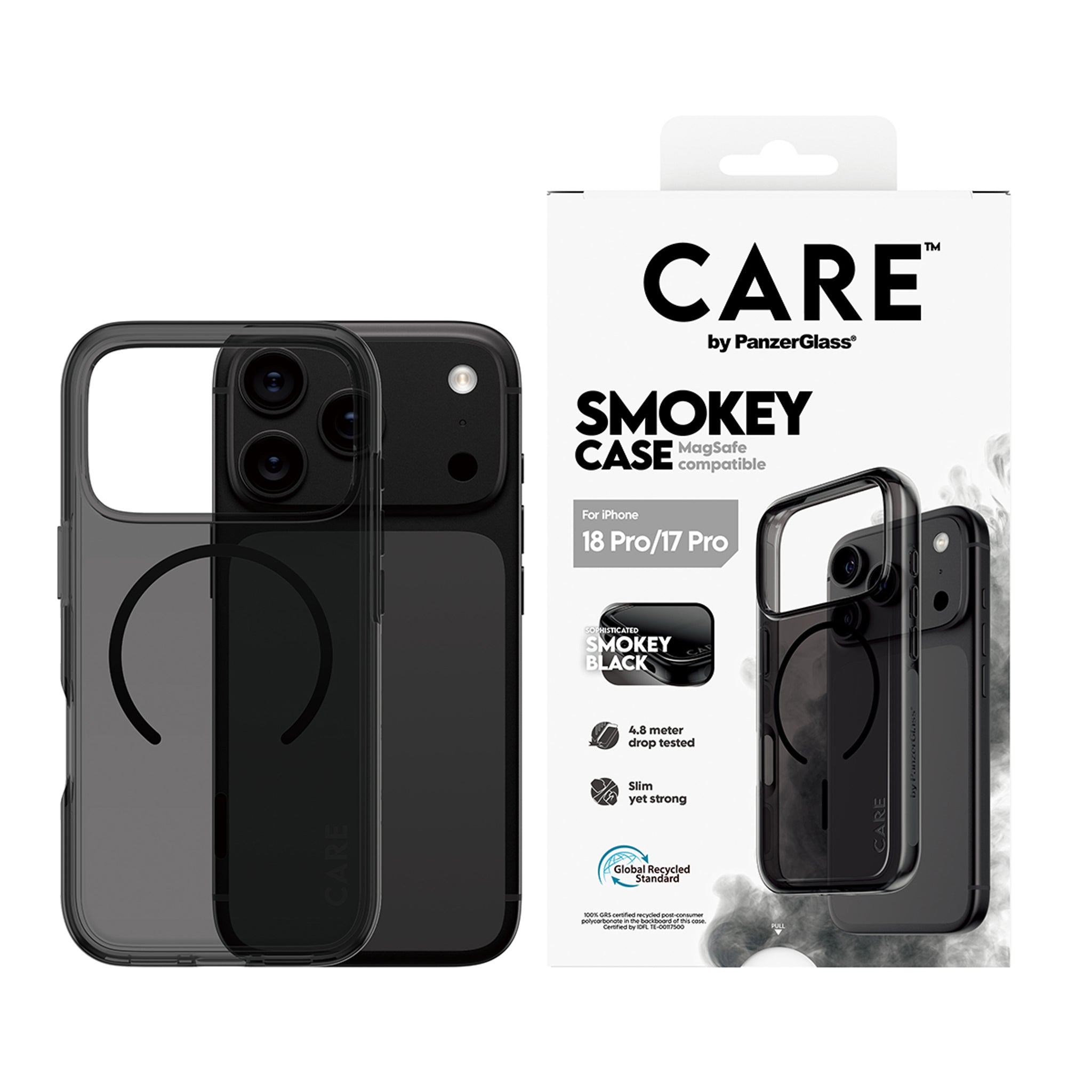 CARE™ by PanzerGlass® Smokey Case m. Sort MagSafe iPhone 18 Pro | 17 Pro